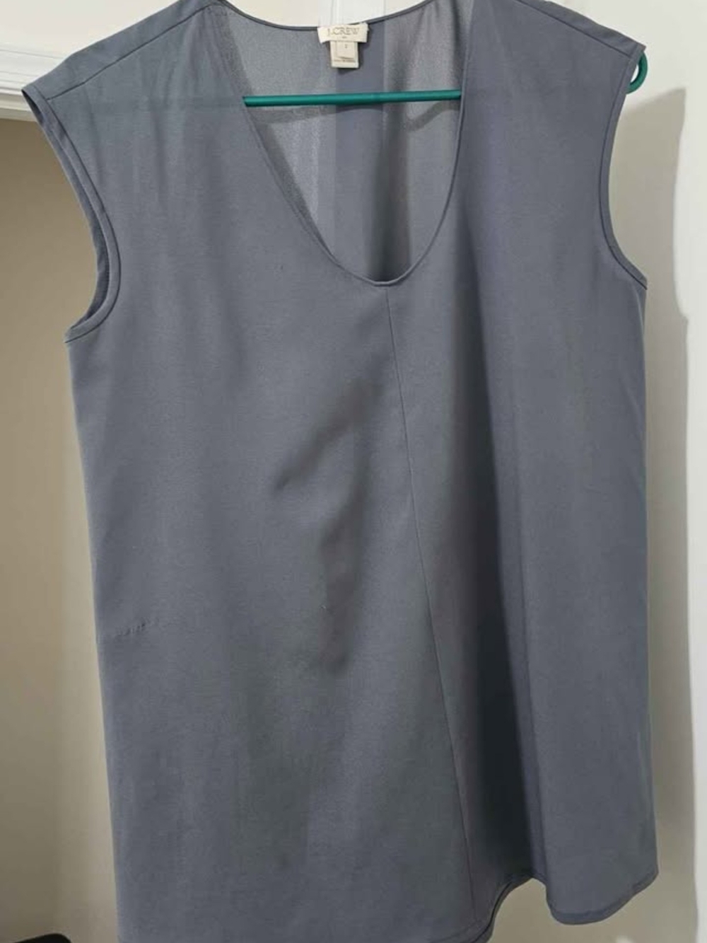 J. Crew Sleeveless V-Neck Tank in Gray-Blue